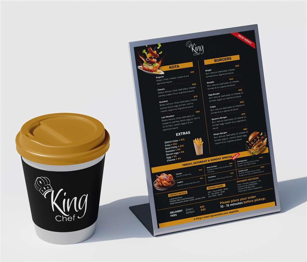 Cup Coffee with Menu...